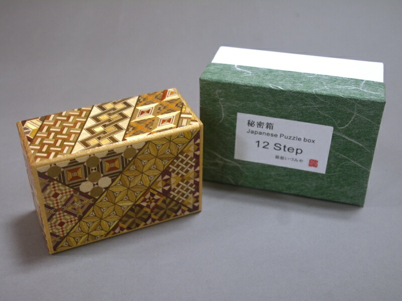 秘密箱 寄木細工 <BR>ひみつ箱 4寸 12回 小寄木 <BR>Japanese Puzzle Box <BR>Trick Box 4 Sun 12 Steps