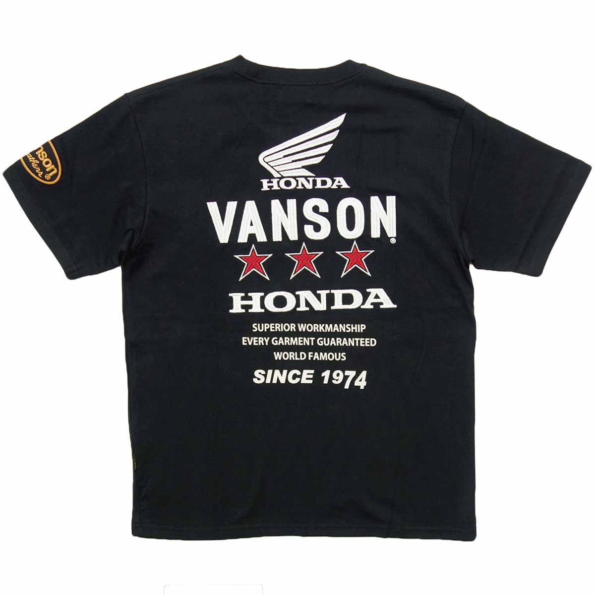 【ポイント5倍】バンソン VANSON ホンダ HONDA コラボ Tシャツ 半袖 メンズ 黒 HRV-2508