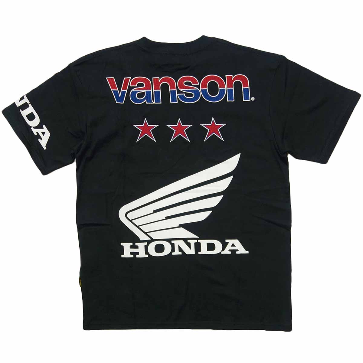 【ポイント5倍】バンソン VANSON ホンダ HONDA コラボ Tシャツ 半袖 メンズ 黒 HRV-2506