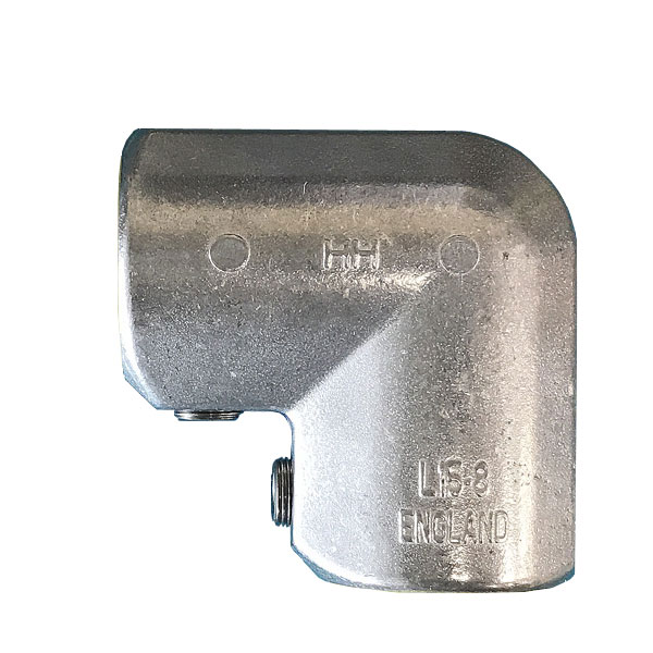 軽銀製クランプΦ48.6用（手懸かりともし火 Kee Lite L-15-8)を４個仕かける。端っこ。珪素マグネシウムアロイの軽銀製の導管の接手。保存食入眼の内蔵型推進器ねじ釘を六角鍵一本で締める飾り気の無い築き上げる。草木工業プラント等,チェイスタグ,Chase Tag その他-DIY・工具-手動工具