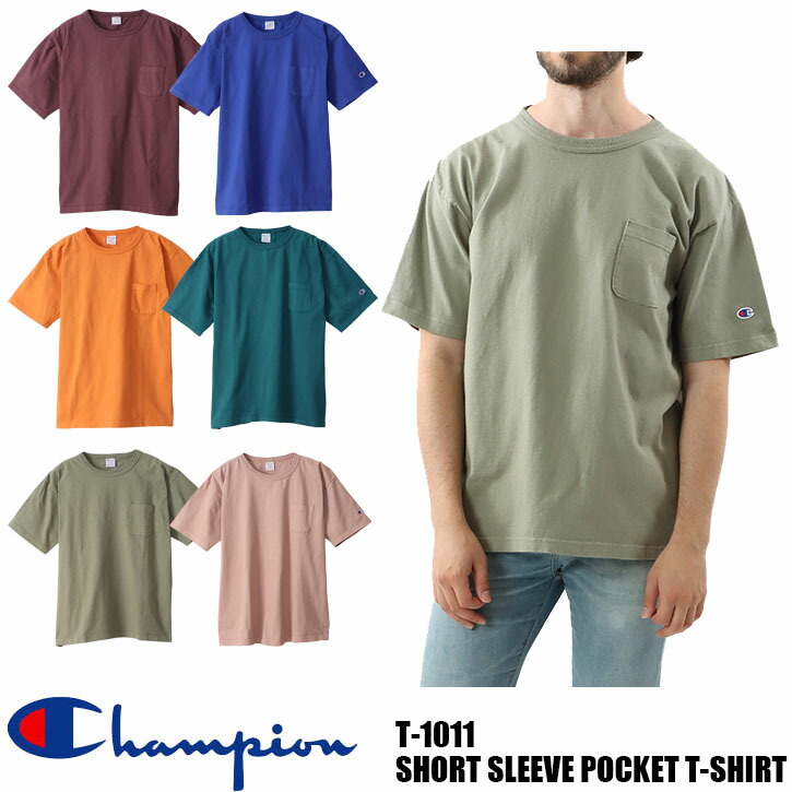 楽天市場】Champion T-1011 SHORT SLEEVE POCKET US T-SHIRT ポケット