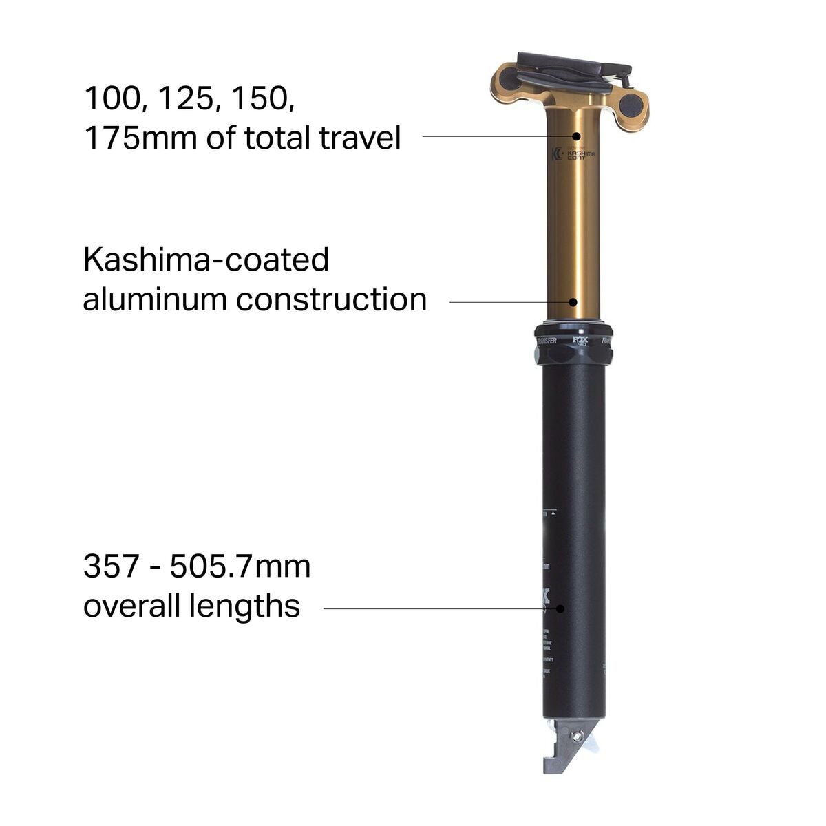 fox transfer ドロッパーシートポスト 31.6mm 175mm 年末の