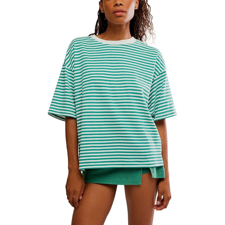(取寄) エフピー ムーブメント レディース ストライプ タックル T-シャツ - ウィメンズ FP Movement women Stripe Tackle T-Shirt - Women's Court Stripe Green G