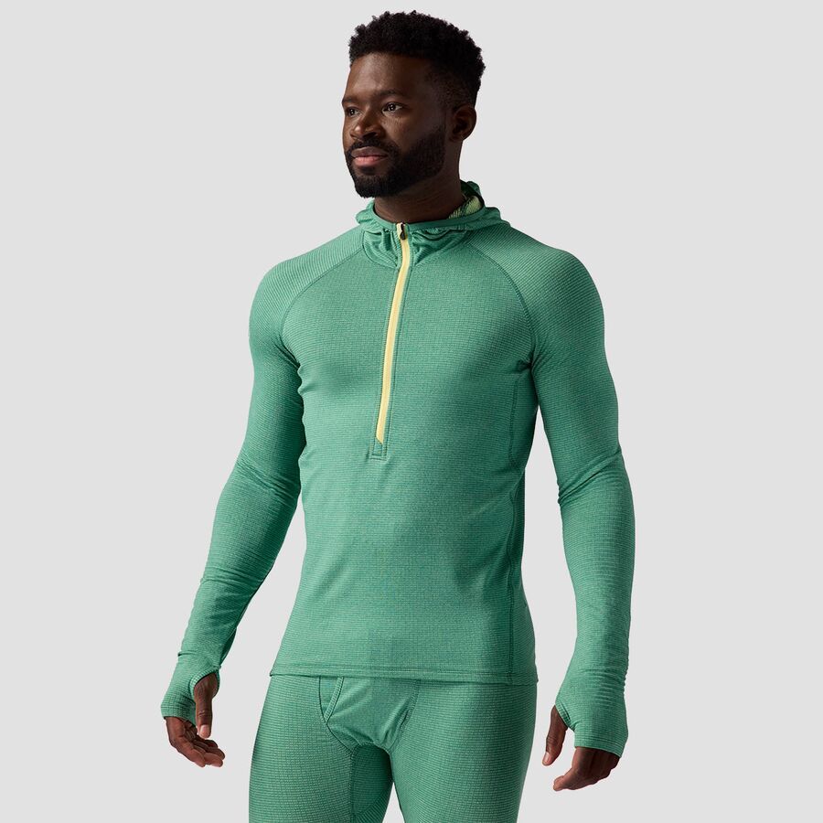 (取寄) バックカントリー メンズ パインズ ベースレイヤー― 1/2-ジップ スキューバ トップ - メンズ Backcountry men Pines Microgrid Ultra-Lt Baselayer 1/2-Zip Scuba Top - Men's Gearhead Green