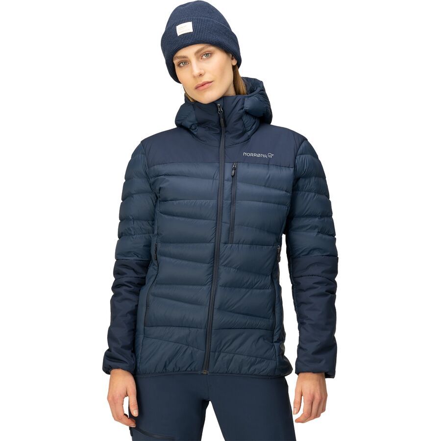 (取寄) ノローナ レディース ファルケティンド ダウン750 フーデット ジャケット - ウィメンズ Norrona women Falketind Down750 Hooded Jacket - Women's Indigo Night