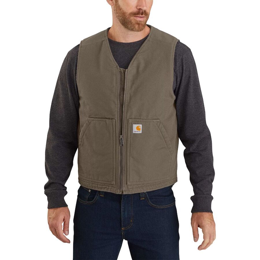 (取寄) カーハート メンズ ウォッシュド ダック シェルパ ライン ベスト - メンズ Carhartt men Washed Duck Sherpa Lined Vest - Men's Driftwood