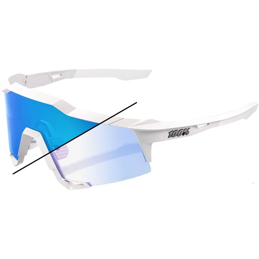 (取寄) 100% スピードクラフト XS サングラス 100% Speedcraft XS Sunglasses Bastille LE/Pearl White Glitter/Blue Mirror Photochromic Lens