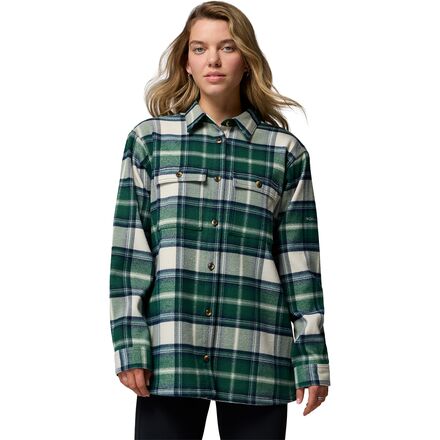 (取寄) コロンビア レディース ブルー ポイント クリーク シャツ ジャケット - ウィメンズ Columbia women Blue Point Creek Shirt Jacket - Women's Rain Forest Macro Buffalo Check｜ジェットラグ店