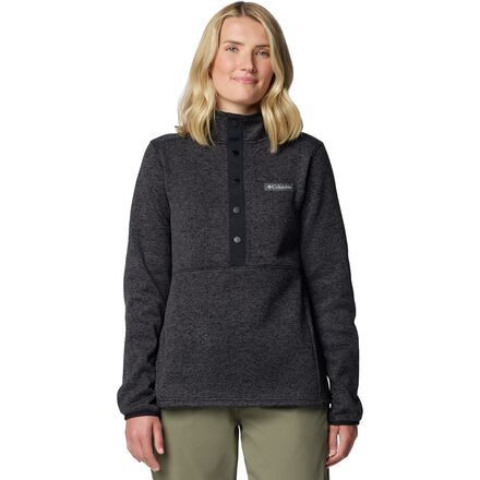 (取寄) コロンビア レディース セーター ウェザー 1/2-スナップ プルオーバー - ウィメンズ Columbia women Sweater Weather 1/2-Snap Pullover - Women's Black Heather
