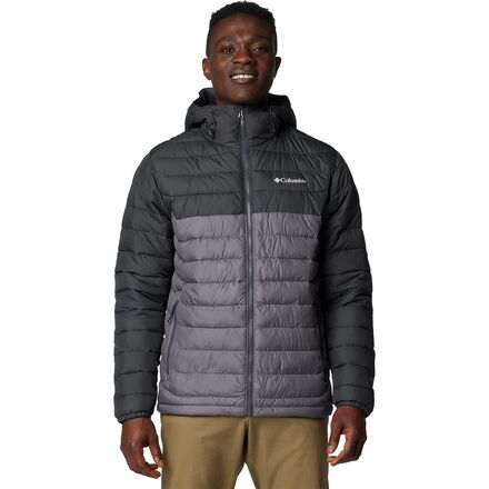 (取寄) コロンビア メンズ パウダー ライト リ フーデット ジャケット - メンズ Columbia men Powder Lite II Hooded Jacket - Men's City Grey/Shark