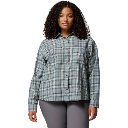(取寄) コロンビア レディース ブルー ポイント クリーク ウーブン ロング-スローブ シャツ - ウィメンズ Columbia women Blue Point Creek Woven Long-Sleeve Shirt - Women's Crushed Blue Everyday Tartan|ジェットラグ店