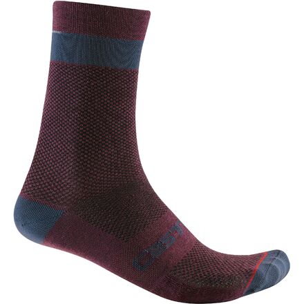 (取寄) カステリ アルファ 18 ソック Castelli Alpha 18 Sock Deep Bordeaux/Dark Gray