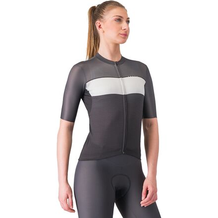 (取寄) カステリ レディース エレガント ショートスリーブ ジャージ - ウィメンズ Castelli women Elegante Short-Sleeve Jersey - Women\'s Black/Silver Gray/Dark Gray
