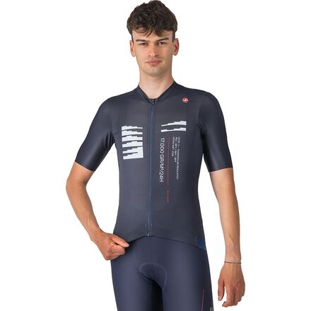 (取寄) カステリ メンズ エスプレッソ R-A/D ショートスリーブ ジャージ - メンズ Castelli men Espresso R-A/D Short-Sleeve Jersey - Men's Twilight Blue