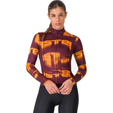 (取寄) カステリ レディース ブラー サーマル ジャージ - ウィメンズ Castelli women Blur Thermal Jersey - Women's Deep Bordeaux/Vivid Orange