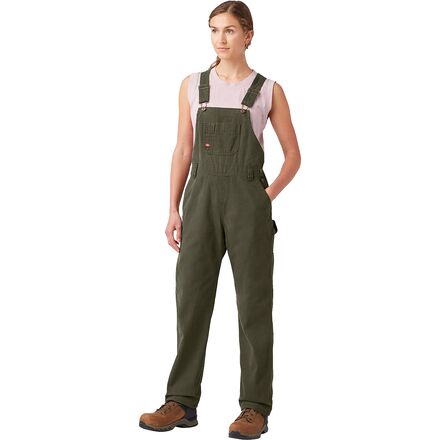 (取寄) ディッキーズ レディース ビブ リラックスド-フィット ストレート オーバーオール - ウィメンズ Dickies women Bib Relaxed Straight Overall - Women's Rinsed Moss Green