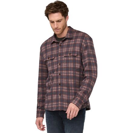 (取寄) デュア メンズ パフォーマンス フランネル ボタンダウン シャツ - メンズ DU/ER men Performance Flannel Button-Down Shirt - Men's Heather Mauve Plaid｜ジェットラグ店