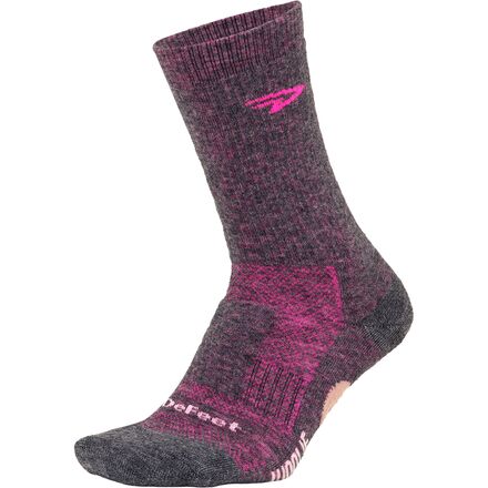 (取寄) デフィート ウーリー ブーリー 6インチ ソック DeFeet Woolie Boolie 6in Sock Gravel Grey/Neon Pink|ジェットラグ店