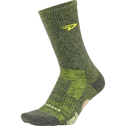 (取寄) デフィート ウーリー ブーリー 6インチ ソック DeFeet Woolie Boolie 6in Sock Loden Green/Neon Yellow|ジェットラグ店