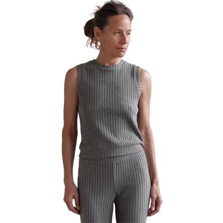 (取寄) レディース ザ セーター リブ シェル ベスト - ウィメンズ Donni women The Sweater Rib Shell Vest - Women's Charcoal Grey