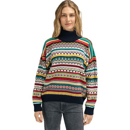 (取寄) ダーレオブノルウェー レディース セーター - ウィメンズ Dale of Norway women Utsira Sweater - Women's Marine/Off White/Raspberry｜ジェットラグ店
