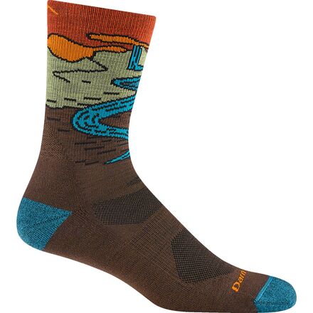 (取寄) ダーンタフ メンズ チェイシング ライトウェイト ミクロ クルー ソック - メンズ Darn Tough men Chasing Waterfalls Lightweight Micro Crew Sock - Men's Earth