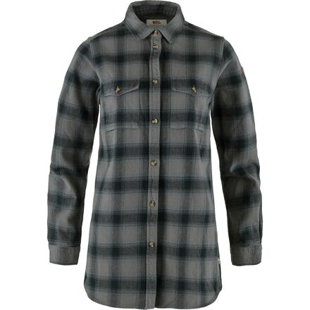 (取寄) フェールラーベン レディース ツイル ロング-スローブ シャツ - ウィメンズ Fjallraven women Ovik Twill Long-Sleeve Shirt - Women's Iron Grey/Grey