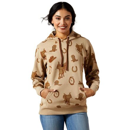 (取寄) アリアット レディース ロゴ 2.0 プリンテッド ブーディ - ウィメンズ Ariat women Logo 2.0 Printed Hoodie - Women's Savannah Tan Heather