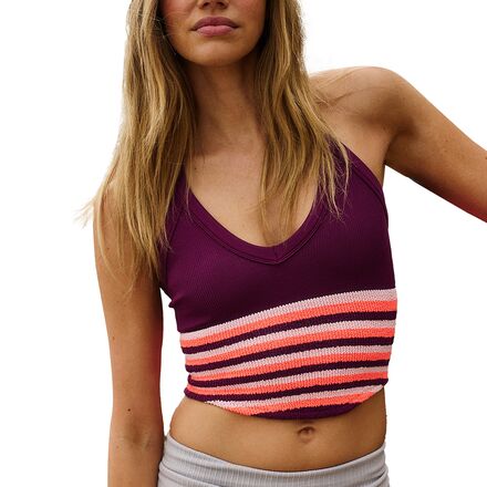 (取寄) エフピー ムーブメント レディース オール クリア V ネック ストライプ カミ - ウィメンズ FP Movement women All Clear V Neck Stripe Cami - Women's Deep Mulberry Combo｜ジェットラグ店
