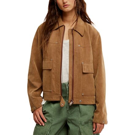 (取寄) フリーピープル レディース ブレア ビーガン スエード ジャケット - ウィメンズ Free People women Blair Vegan Suede Jacket - Women's Caramel Cafe｜ジェットラグ店