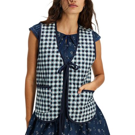 (取寄) フリーピープル レディース クロディーヌ ベスト - ウィメンズ Free People women Claudine Vest - Women's Navy Gingham|ジェットラグ店