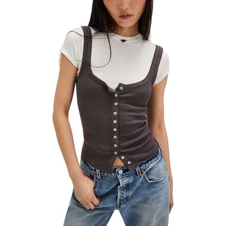 (取寄) フリーピープル レディース エンド ゲーム ポインテール タンク トップ - ウィメンズ Free People women End Game Pointelle Tank Top - Women's Volcanic Glass