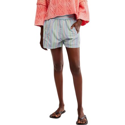 (取寄) フリーピープル レディース ゲット フリー ストライプド プル オン ショート - ウィメンズ Free People women Get Free Striped Pull On Short - Women's Sky Blue Combo｜ジェットラグ店