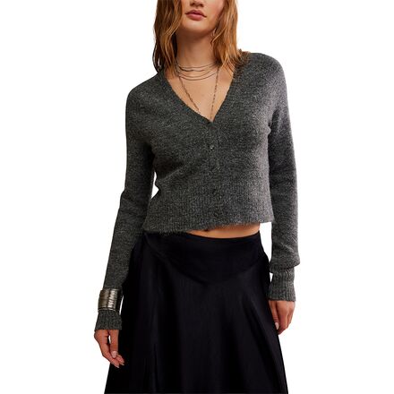 (取寄) フリーピープル レディース スクール ガール カルディ - ウィメンズ Free People women School Girl Cardi - Women's Charcoal Heather｜ジェットラグ店