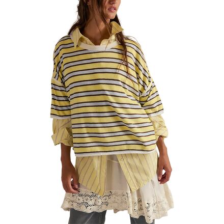 (取寄) フリーピープル レディース クリーン ラグビー T-シャツ - ウィメンズ Free People women Clean Rugby T-Shirt - Women's Yellow Combo｜ジェットラグ店