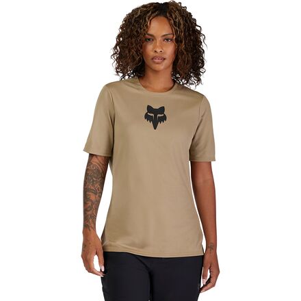 (取寄) フォックスレーシング レディース レンジャー ショートスリーブ ジャージ - ウィメンズ Fox Racing women Ranger Short-Sleeve Jersey - Women's Sand Fox Head