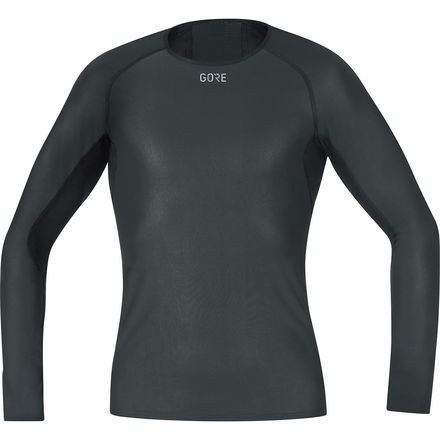 (取寄) ゴアウェア メンズ ウインドストッパー ベース レイヤー ロング スリーブ シャツ - メンズ GOREWEAR men Windstopper Base Layer Long Sleeve Shirt - Men's Black｜ジェットラグ店インナーウェア・ウォーマー