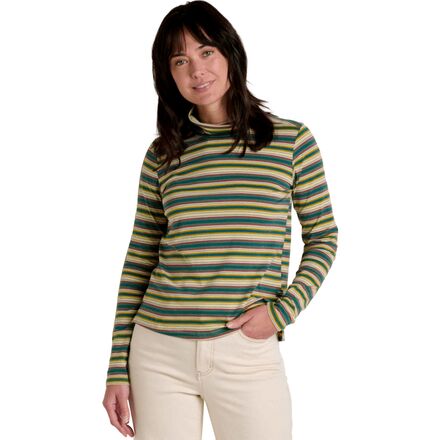 (取寄) トードアンドコー レディース メイシー T-ネック トップ - ウィメンズ Toad&Co women Maisey T-Neck Top - Women's Barley Multi Stripe｜ジェットラグ店