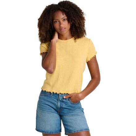 (取寄) トードアンドコー レディース フトヒル ポインテール ベイビー T-シャツ - ウィメンズ Toad&Co women Foothill Pointelle Baby T-Shirt - Women's Toucan｜ジェットラグ店