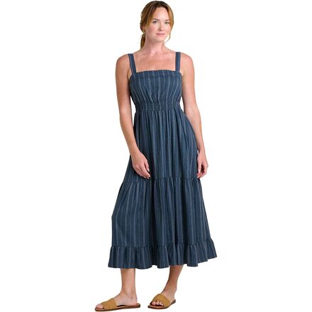 (取寄) トードアンドコー レディース タージ ヘンプ ティアード ミディ スリーブレス ドレス - ウィメンズ Toad&Co women Taj Hemp Tiered Midi Sleeveless Dress - Women's Midnight Dobby