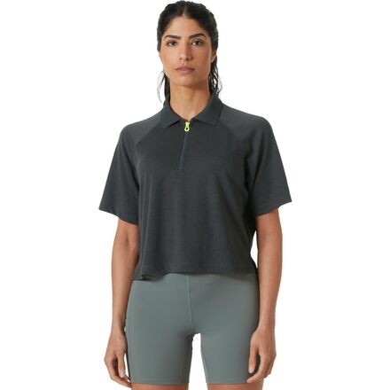 (取寄) ヘリーハンセン レディース インショア ジップ クロップ ポロ シャツ - ウィメンズ Helly Hansen women Inshore Zip Crop Polo Shirt - Women's Ebony