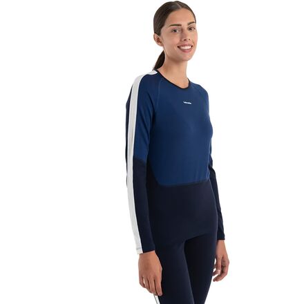 (取寄) アイスブレイカー レディース メリノ 200 ソネビュラ クルー - ウィメンズ Icebreaker women Merino 200 Sonebula Crew - Women's Midnight Navy/Royal Navy/Snow/Cb｜ジェットラグ店