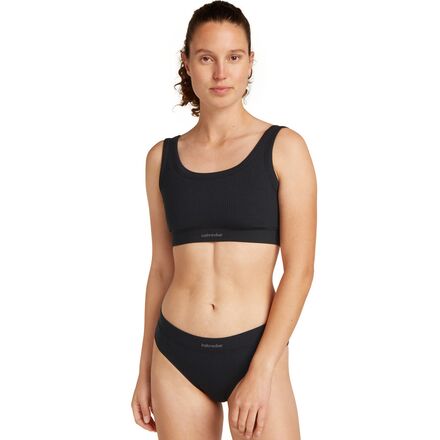 (取寄) アイスブレイカー レディース メリノ ブレンド リブ ロータス ブラ - ウィメンズ Icebreaker women Merino Blend Rib Lotus Bra - Women's Black