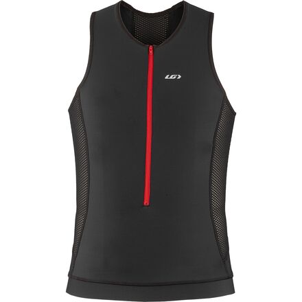 (取寄) ルイガノ メンズ スプリント トライ スリーブレス ジャージ - メンズ Louis Garneau men Sprint Tri Sleeveless Jersey - Men's Black/Red