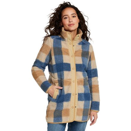 (取寄) エルエルビーン レディース ビーンズ シェルパ プリント コート - ウィメンズ L.L.Bean women Bean's Sherpa Print Coat - Women's Katahdin Khaki Plaid
