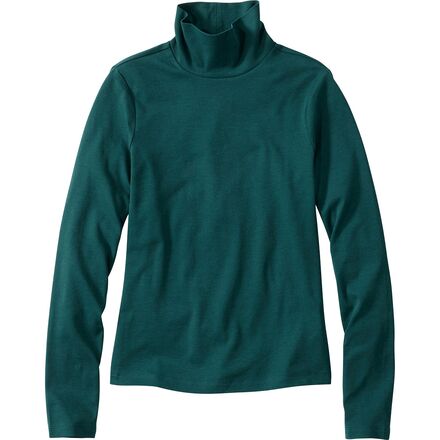(取寄) エルエルビーン レディース シグニチャー ライトウェイト コットン タートルネック - ウィメンズ L.L.Bean women Signature Lightweight Cotton Turtleneck - Women's Deepest Green