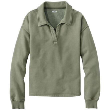 (取寄) エルエルビーン レディース サンウォッシュド スウェッツ スプリット ネック ポロ - ウィメンズ L.L.Bean women Sunwashed Sweats Split Neck Polo - Women's Olive Gray|ジェットラグ店