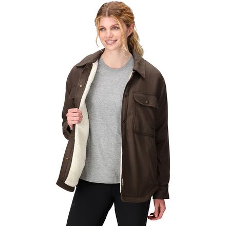(取寄) マーモット レディース リッジフィールド シェルパ フランネル ジャケット - ウィメンズ Marmot women Ridgefield Sherpa Flannel Jacket - Women's Hickory Nut｜ジェットラグ店