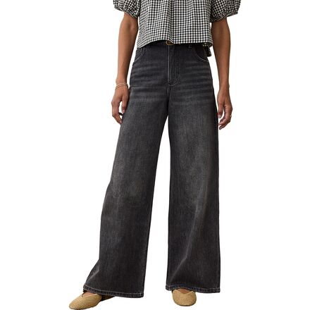 (取寄) マリンレイヤー レディース チャーリー デニム ワイド レッグ パンツ - ウィメンズ Marine Layer women Charlie Denim Wide Leg Pant - Women's Washed Black|ジェットラグ店