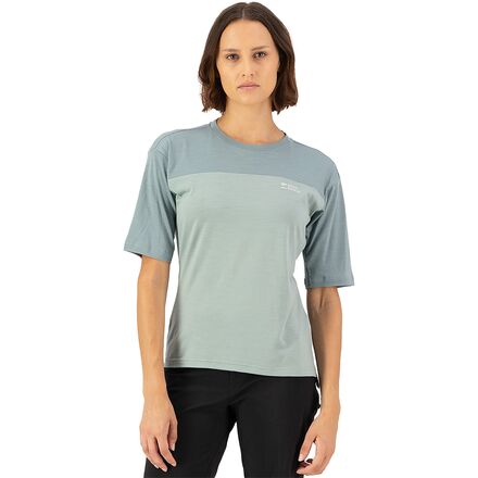 (取寄) モンスロイヤル レディース ディバージョン メリノ ショートスリーブ バイク ジャージ - ウィメンズ Mons Royale women Diversion Merino Short-Sleeve Bike Jersey - Women's Dew/Desert Sage